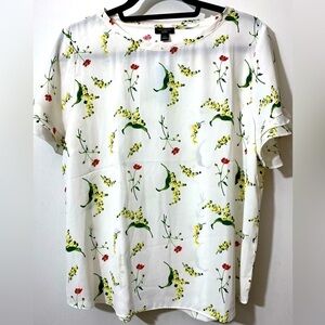 Ann Taylor factory blouse shirt top shirt sleeve     N-22